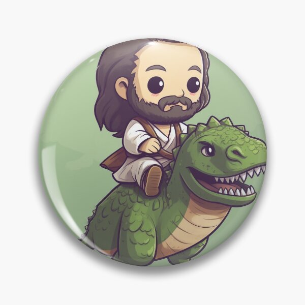 Item preview, Jesus riding a dinosaur  designed and sold by Buttnuggs.
