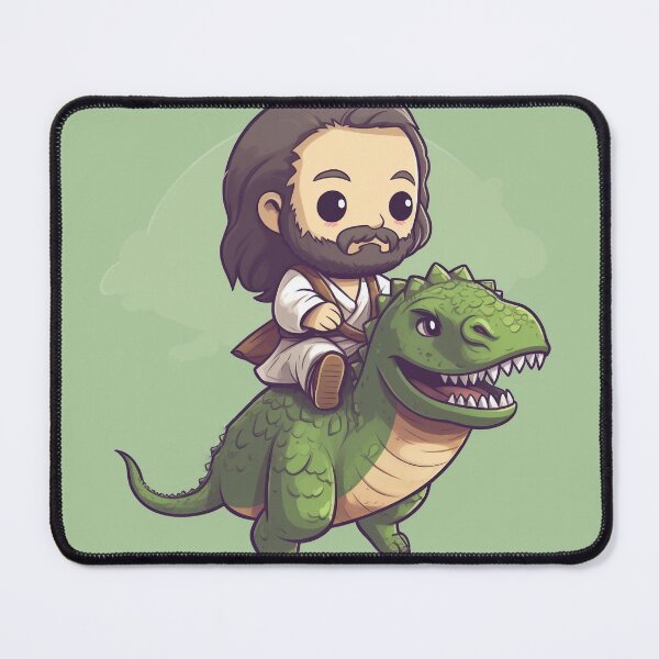 Item preview, Jesus riding a dinosaur  designed and sold by Buttnuggs.