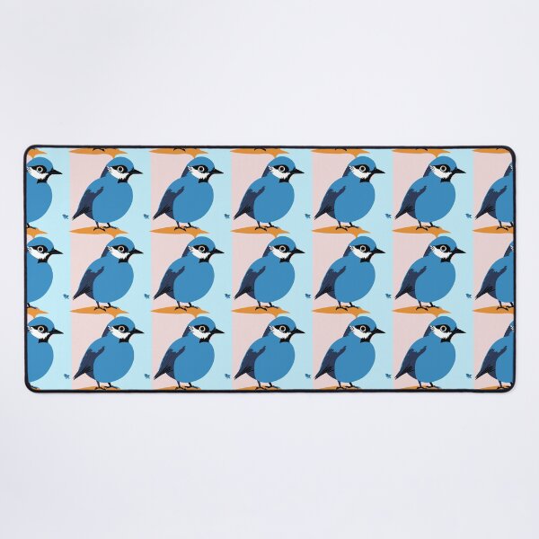 Item preview, Blue Jay Bird Striped Pattern on Light Blue and Pink Background designed and sold by Aaron2610.