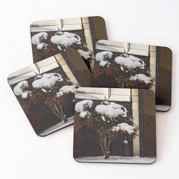 Item preview, Snow covered tree with red flowers designed and sold by Shizenkai.