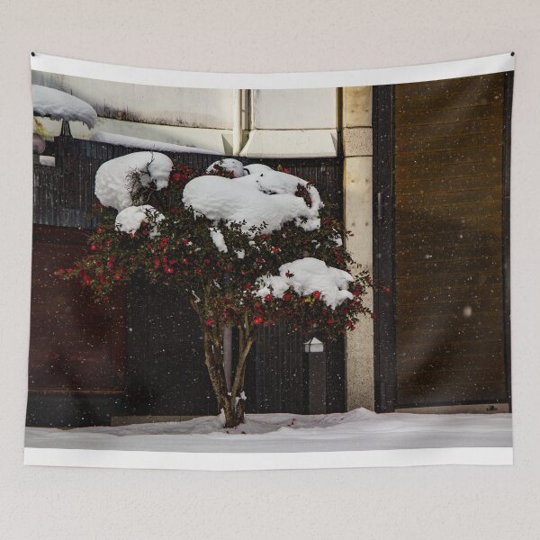 Item preview, Snow covered tree with red flowers designed and sold by Shizenkai.