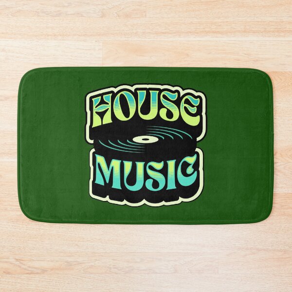 Item preview, HOUSE MUSIC  - Groovy Vinyl (teal/lime green)  designed and sold by Discothreadz.