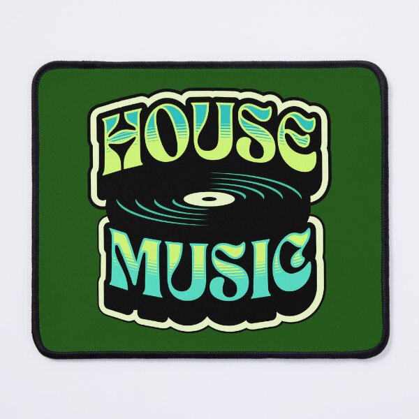 Item preview, HOUSE MUSIC  - Groovy Vinyl (teal/lime green)  designed and sold by Discothreadz.
