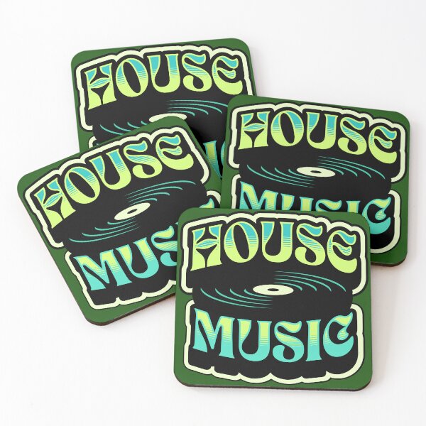 Item preview, HOUSE MUSIC  - Groovy Vinyl (teal/lime green)  designed and sold by Discothreadz.