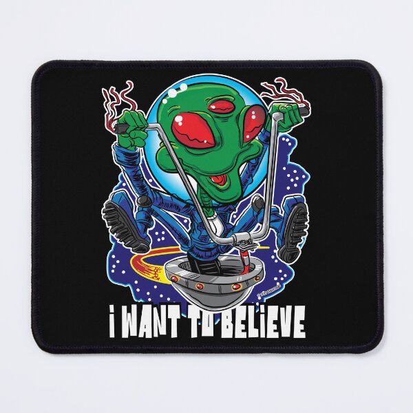 Item preview, I Want To Believe Alien UFO with Handlebars designed and sold by eShirtLabs.