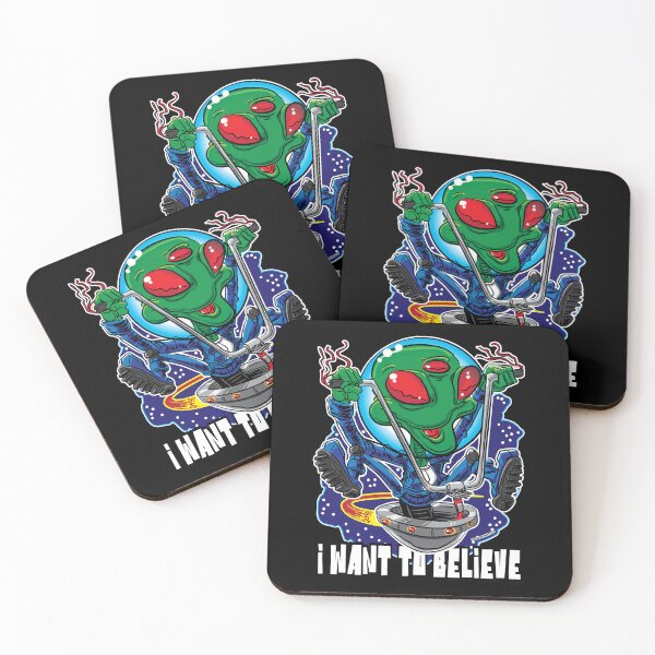 Item preview, I Want To Believe Alien UFO with Handlebars designed and sold by eShirtLabs.