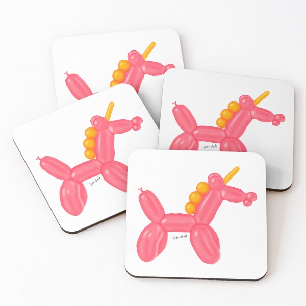 Item preview, Balloon unicorn artwork pink/orange- white background designed and sold by Studio Lydia  Lovely.