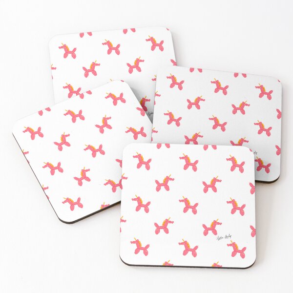 Item preview, Balloon unicorn pattern pink/orange- white background designed and sold by Studio Lydia  Lovely.