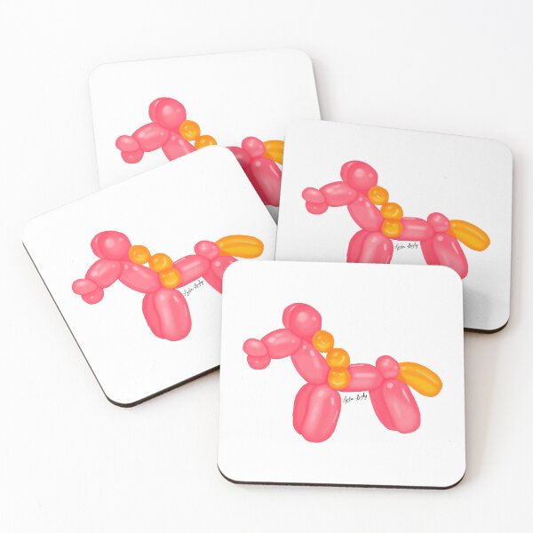 Item preview, Balloon horse artwork pink/orange- white background designed and sold by Studio Lydia  Lovely.