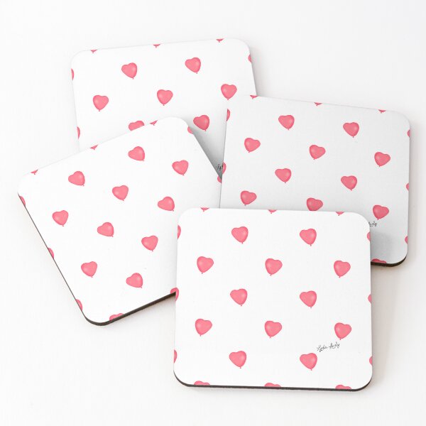 Item preview, Balloon heart pattern pink- white background designed and sold by Studio Lydia  Lovely.