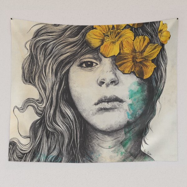 Item preview, Softly Spoken Agony II | flower girl pencil portrait designed and sold by Marco Paludet.