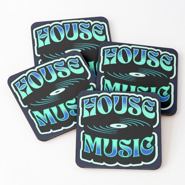 Item preview, HOUSE MUSIC  - Groovy Vinyl (blue/teal) designed and sold by Discothreadz.