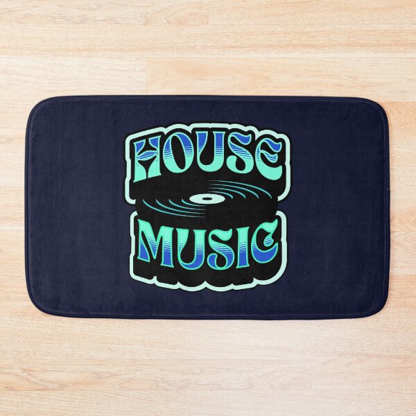 Item preview, HOUSE MUSIC  - Groovy Vinyl (blue/teal) designed and sold by Discothreadz.