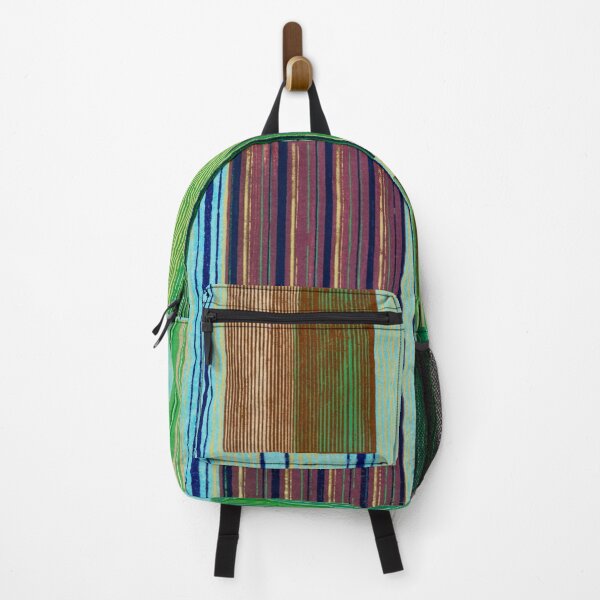 Item preview, JAPANESE TEXTILE COLLAGE SERIES - Variation No. 5 STRIPES and RECTANGLES - AQUA, GREEN, MAROON designed and sold by MirabiliaMagpie.