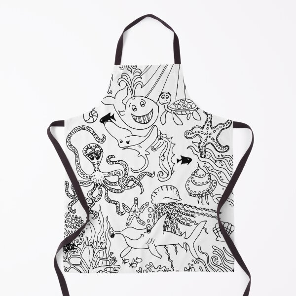 Item preview, Sea scene with sea creatures hand drawn designed and sold by ladyberndt.