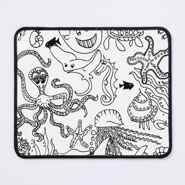 Item preview, Sea scene with sea creatures hand drawn designed and sold by ladyberndt.