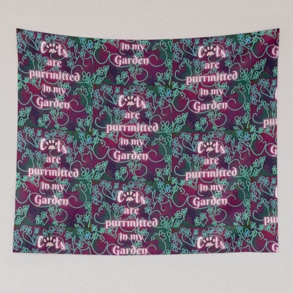 Item preview, Cats Are Purrmitted In My Garden Flower Pattern  designed and sold by IvaRenee.