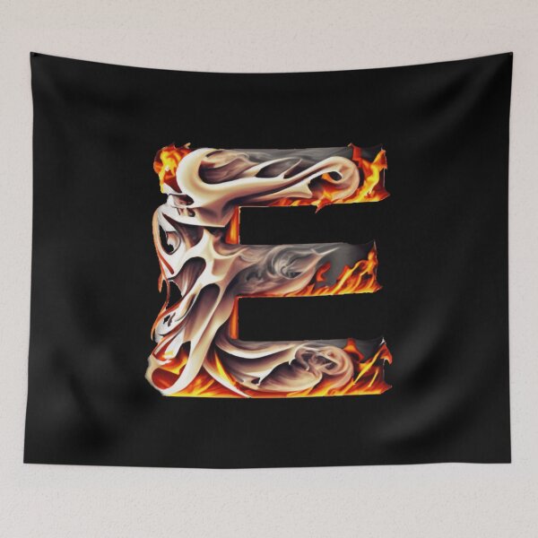 Item preview, Letter < E > Fire Style designed and sold by ImgByLili.