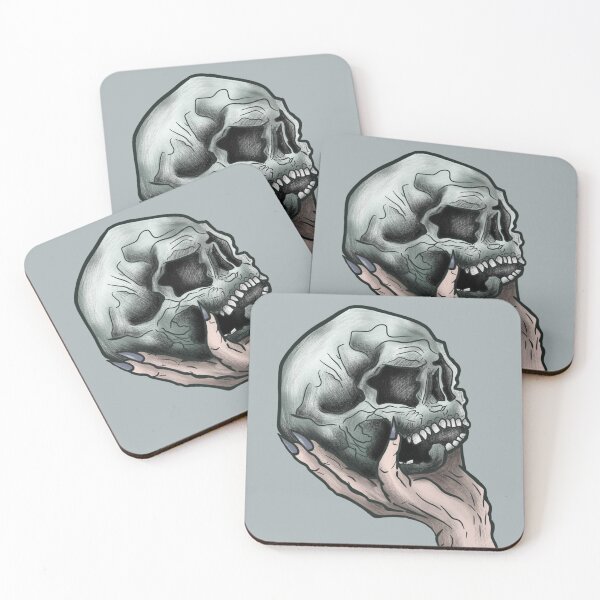 Item preview, theatre hand holding skull designed and sold by atlasbackache.