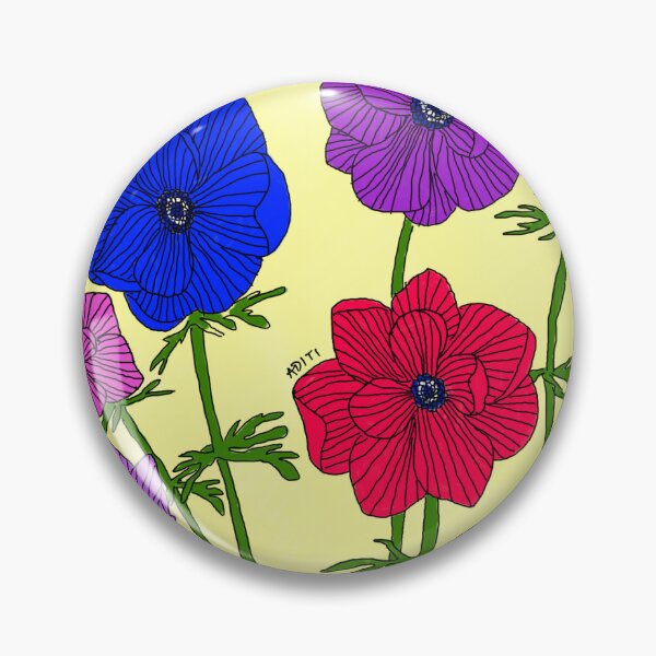 Item preview, Colourful anemones on a yellow background designed and sold by aditikkumar.