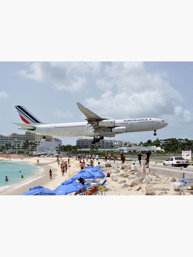 "St. Maarten Air France A340 Landing in SXM" Sticker by shadowside87 Redbubble