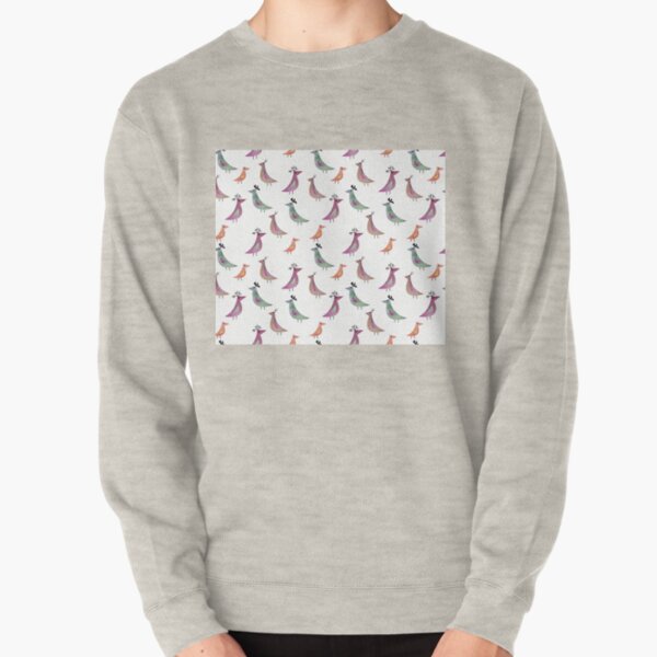 Bird Watercolor White Background Pattern Pullover Sweatshirt