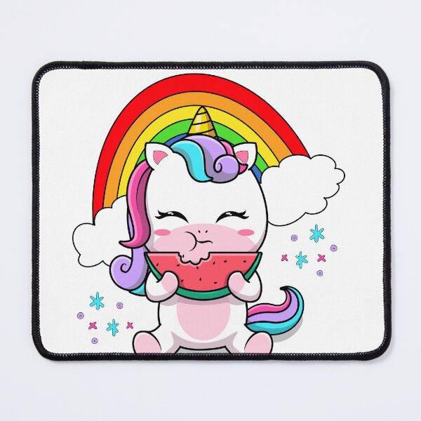 Item preview, Cute Kawaii Unicorn Eating Watermelon designed and sold by GarnersDesigns.