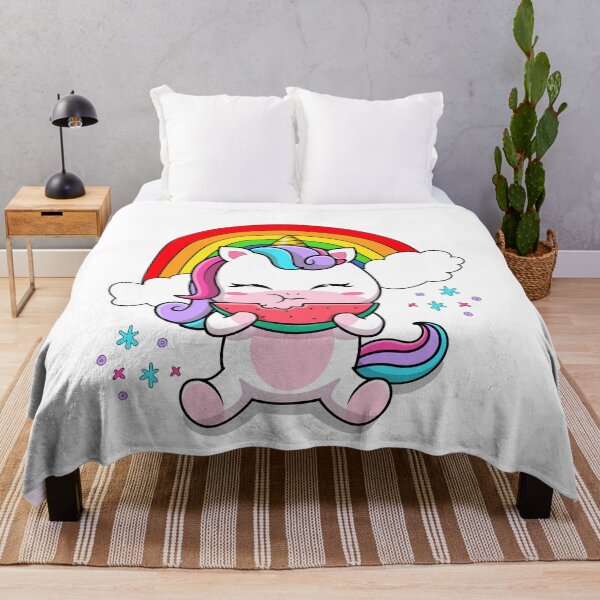 Item preview, Cute Kawaii Unicorn Eating Watermelon designed and sold by GarnersDesigns.