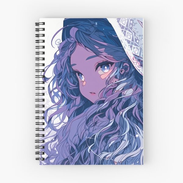 Item preview,  Blue and Purple Half-Tone Anime Girl designed and sold by damnitmikki.