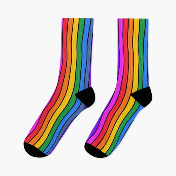 Item preview, Bright rainbow and black stripes - vertical designed and sold by LittleBettyMakes.