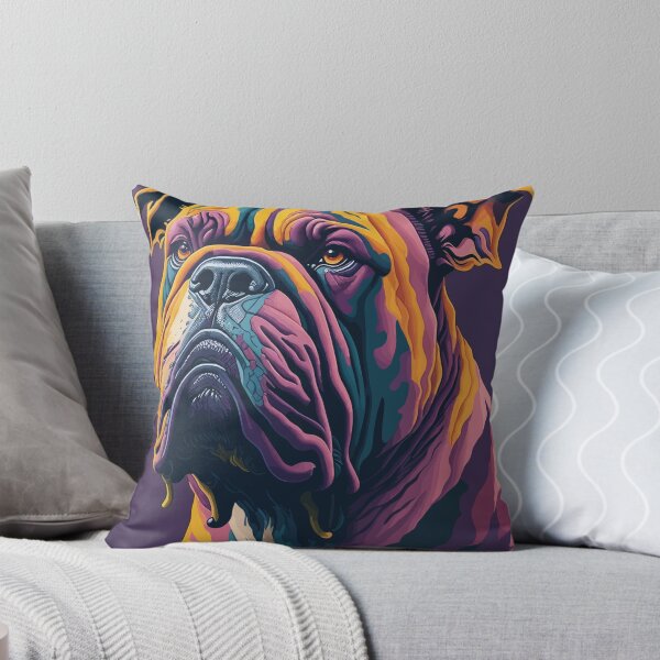 Item preview, Psychedelic Bulldog - Colorful Trippy Dog Art Print designed and sold by Diegos-.