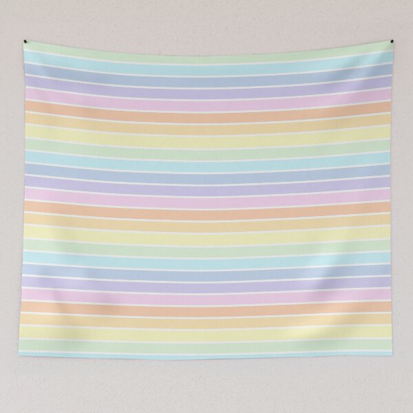 Item preview, Pastel rainbow and white stripes - horizontal designed and sold by LittleBettyMakes.