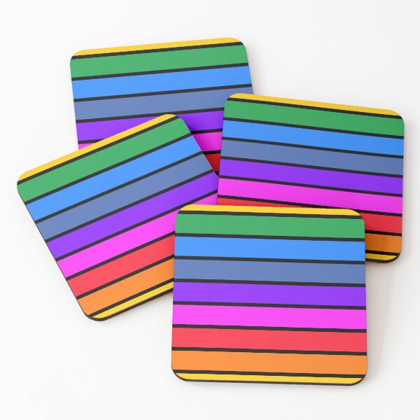 Item preview, Bright rainbow and black stripes - horizontal designed and sold by LittleBettyMakes.