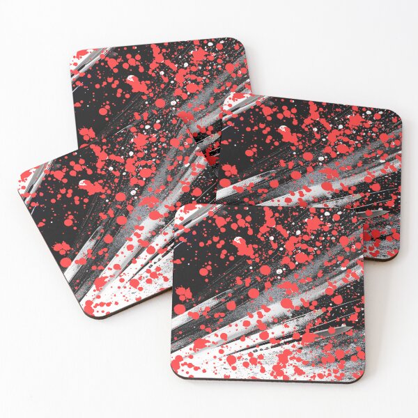 Item preview, Abstract Red Paint Splatter on Black and White designed and sold by calibrit.