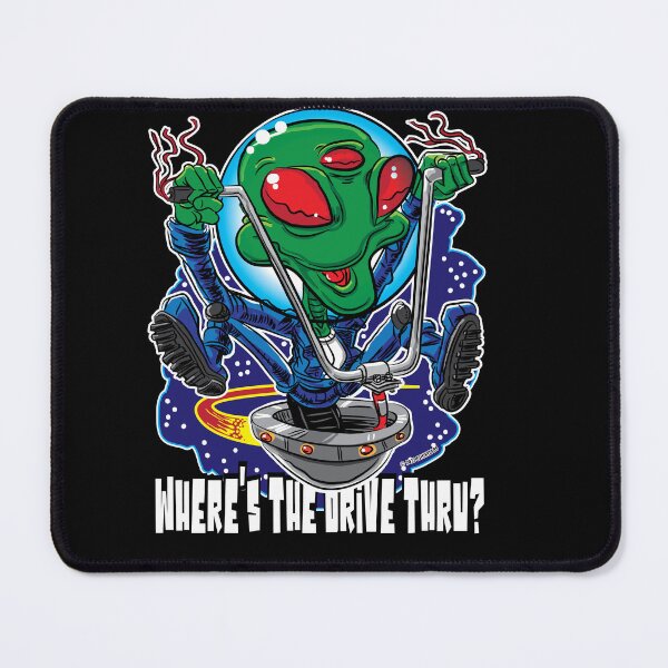 Item preview, Alien Burger Where is the Drive Thru Alien UFO with Handlebars designed and sold by eShirtLabs.