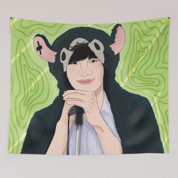 Item preview, Gun Chinzilla hoodie redraw (green bg) designed and sold by MintyLix.