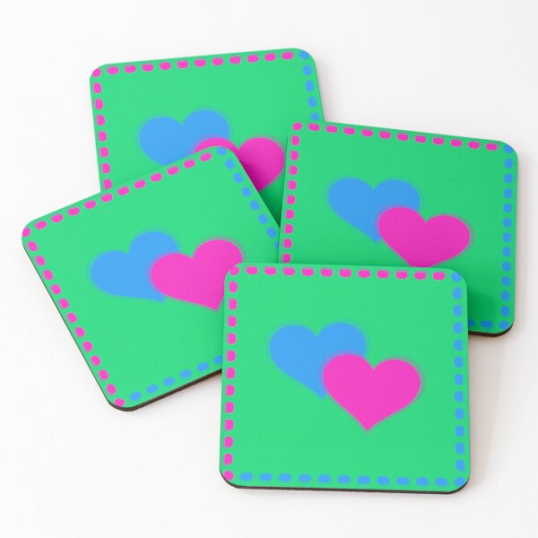 Item preview, Polysexual Hearts Patch / Polysexual Pride Flag Colors designed and sold by MaddieMade.