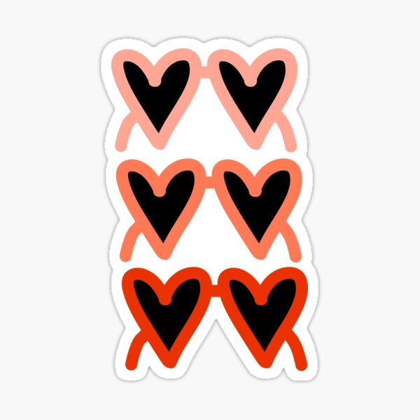 Heart Glasses Stickers Redbubble - pink heart glasses roblox