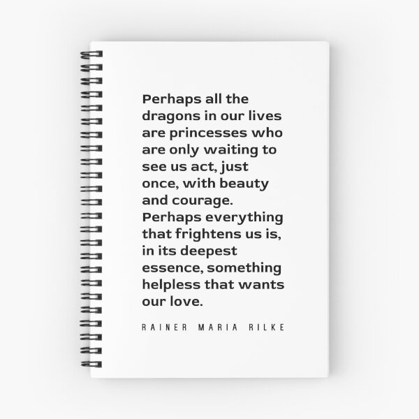Item preview, Beauty, Courage and Love - Rainer Maria Rilke Quote - Typography Print 1 designed and sold by Studio Grafiikka.