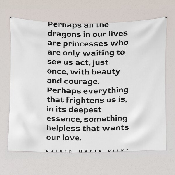 Item preview, Beauty, Courage and Love - Rainer Maria Rilke Quote - Typography Print 1 designed and sold by Studio Grafiikka.