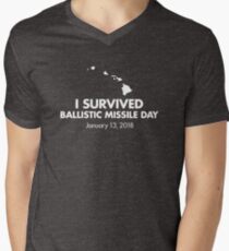 I survived Ballistic Missile Day Men's V-Neck T-Shirt