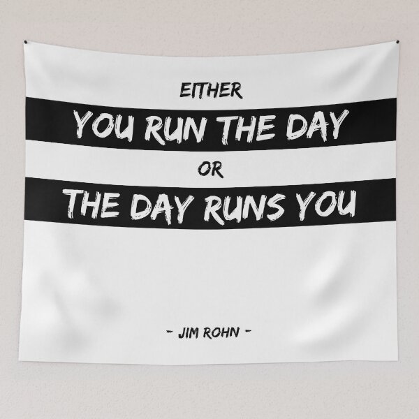 Item preview, Either you run the day or the day runs you - Jim Rohn - Motivational Quote designed and sold by Studio Grafiikka.