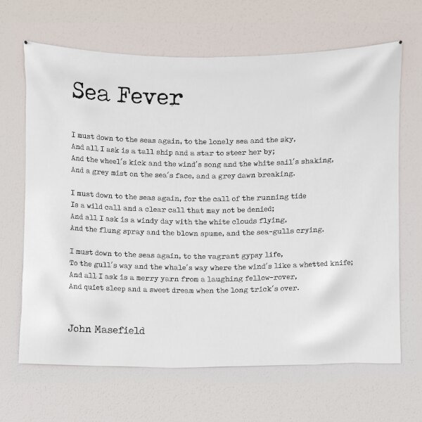 Item preview, Sea Fever - John Masefield Poem - Literary Print - Typewriter designed and sold by Studio Grafiikka.