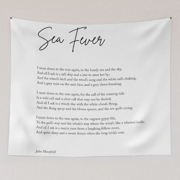 Item preview, Sea Fever - John Masefield Poem - Literary Print 1 - Typography designed and sold by Studio Grafiikka.
