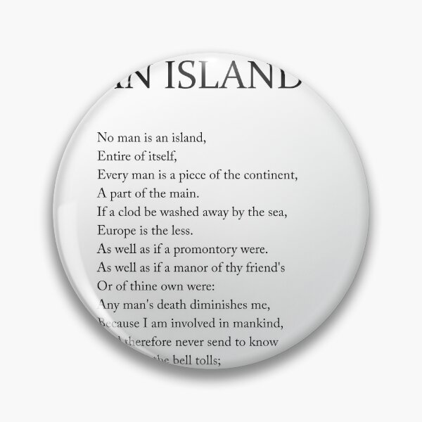 Item preview, No Man Is An Island - John Donne Poem - Literature - Typography Print 1 designed and sold by Studio Grafiikka.