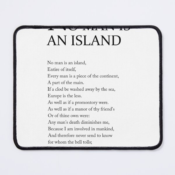 Item preview, No Man Is An Island - John Donne Poem - Literature - Typography Print 1 designed and sold by Studio Grafiikka.