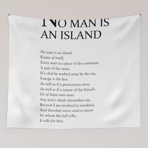 Item preview, No Man Is An Island - John Donne Poem - Literature - Typography Print 1 designed and sold by Studio Grafiikka.
