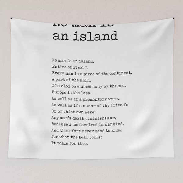 Item preview, No Man Is An Island - John Donne Poem - Literature - Typewriter Print 1 designed and sold by Studio Grafiikka.