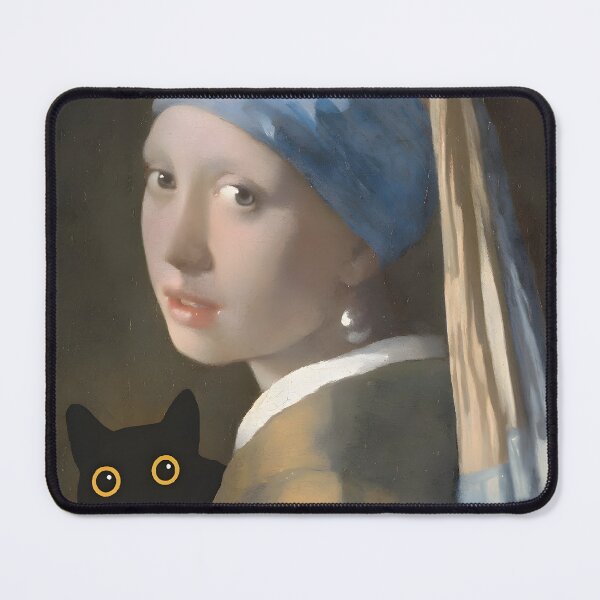 Aperçu de l'œuvre Chat Vermeer Fille à La Perle Peinture créée et vendue par outdoorway.