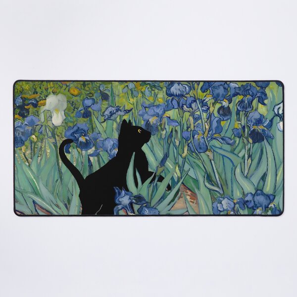 Aperçu de l'œuvre Les Iris de Vincent Van Gogh Chat Chat Noir créée et vendue par outdoorway.